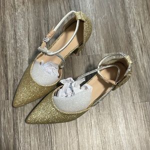 Gold glitter heels